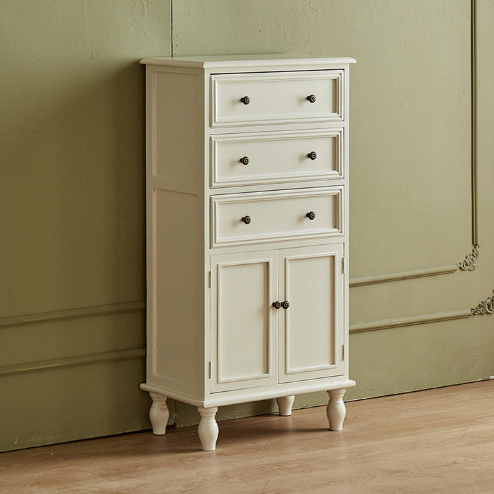 Modern Minimalist Solid Wood Rectangular Storage Cabinet 3/4-Drawer For Living Room