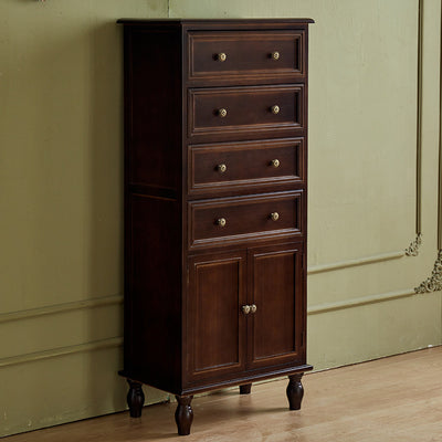 Modern Minimalist Solid Wood Rectangular Storage Cabinet 3/4-Drawer For Living Room