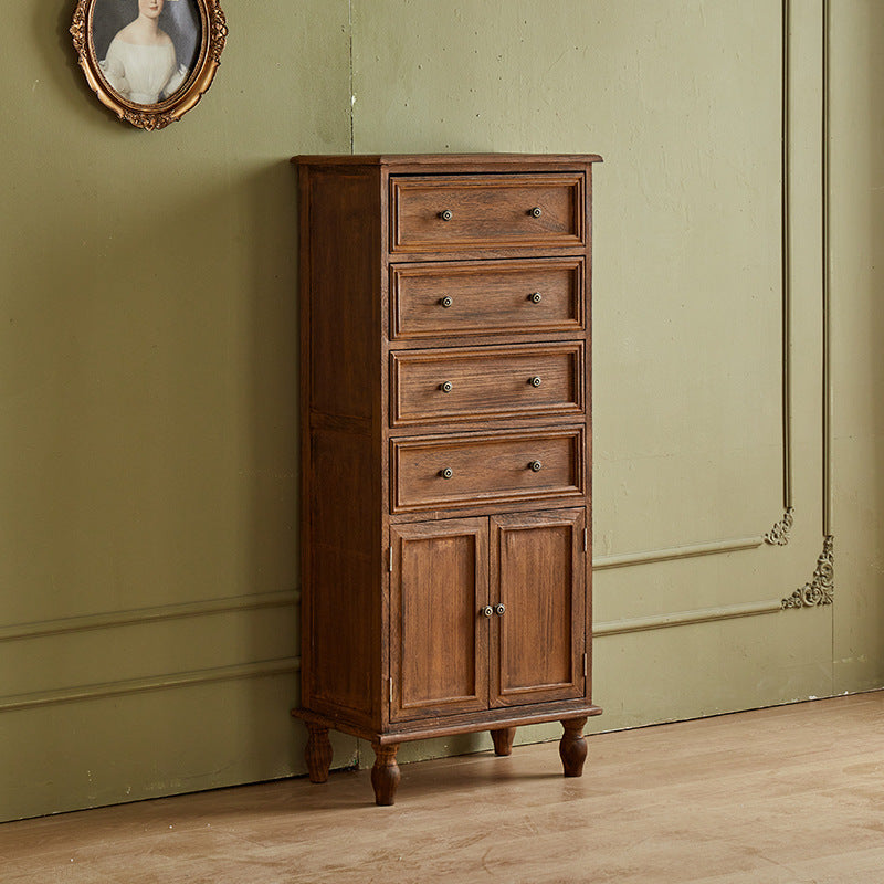 Modern Minimalist Solid Wood Rectangular Storage Cabinet 3/4-Drawer For Living Room