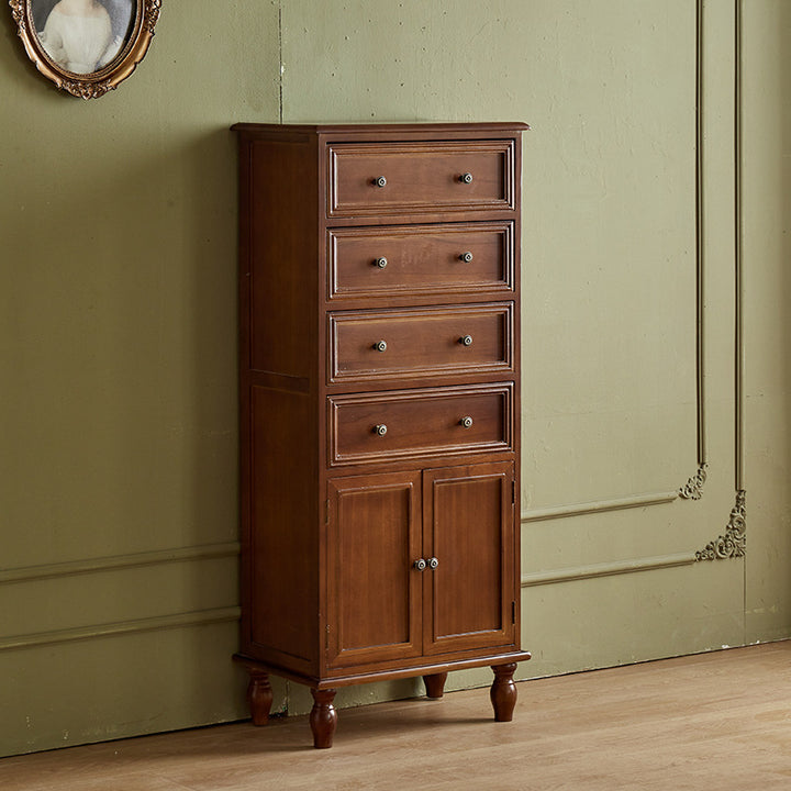 Modern Minimalist Solid Wood Rectangular Storage Cabinet 3/4-Drawer For Living Room