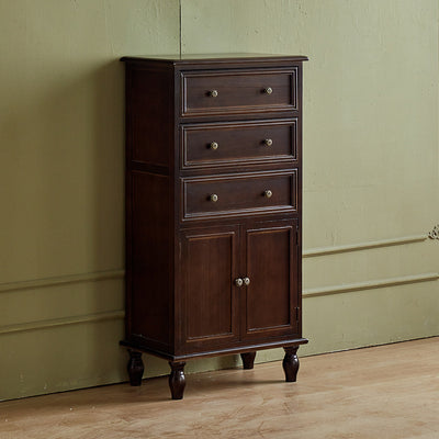 Modern Minimalist Solid Wood Rectangular Storage Cabinet 3/4-Drawer For Living Room