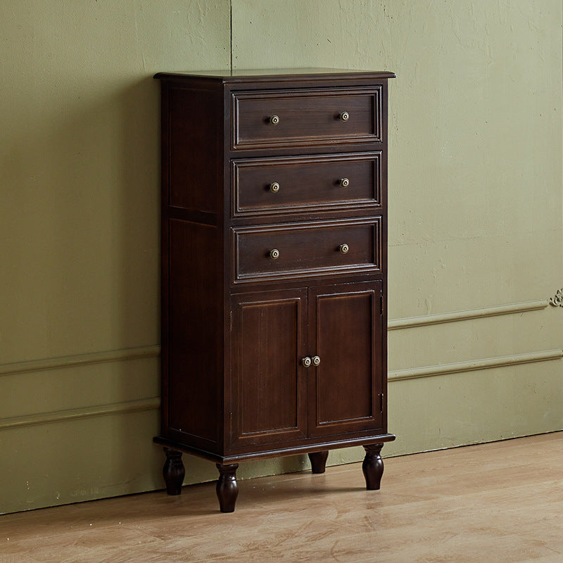 Modern Minimalist Solid Wood Rectangular Storage Cabinet 3/4-Drawer For Living Room