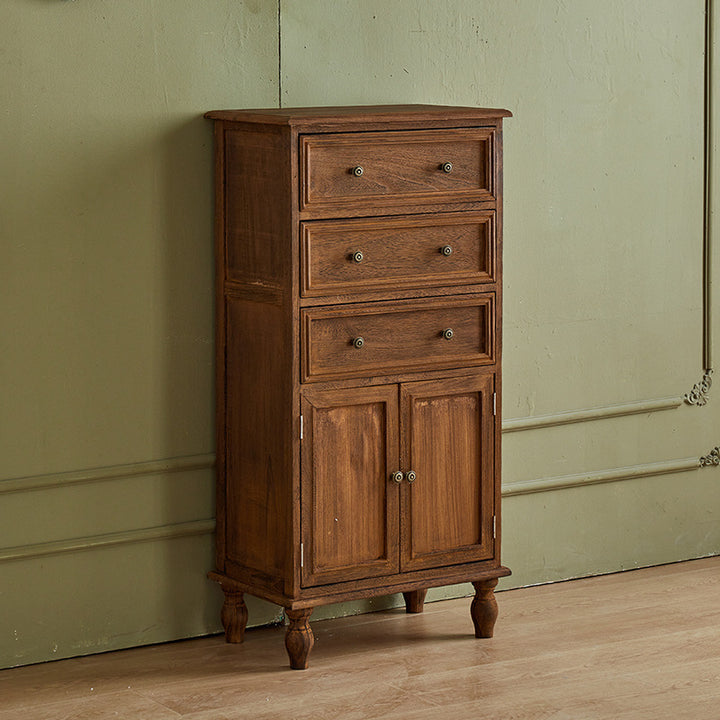 Modern Minimalist Solid Wood Rectangular Storage Cabinet 3/4-Drawer For Living Room