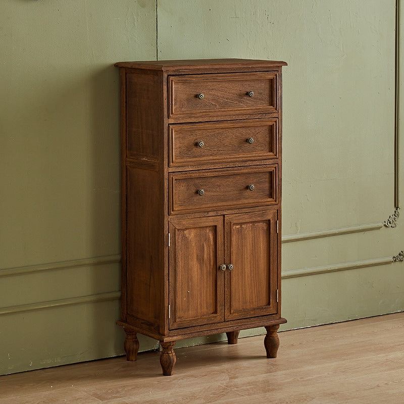 Modern Minimalist Solid Wood Rectangular Storage Cabinet 3/4-Drawer For Living Room