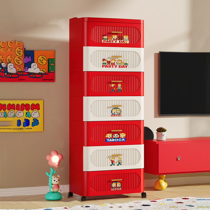 Contemporary Creative Rectangular PP Storage Cabinet 4/5/7-Drawer For Living Room