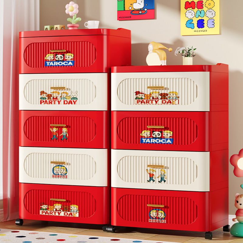 Contemporary Creative Rectangular PP Storage Cabinet 4/5/7-Drawer For Living Room