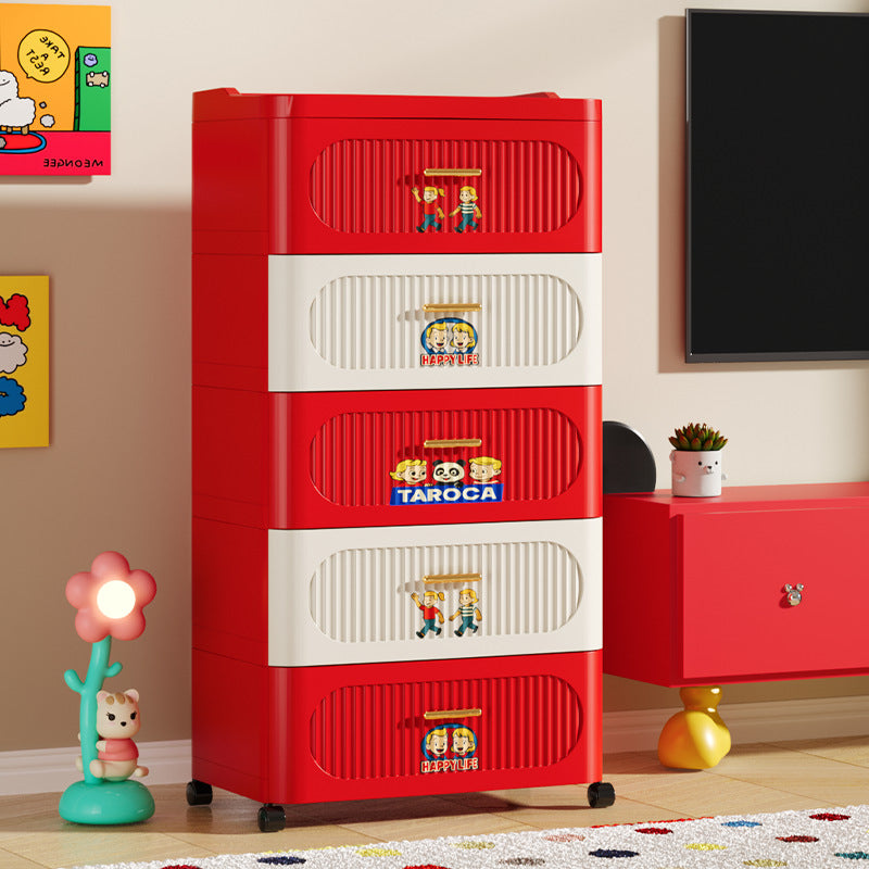 Contemporary Creative Rectangular PP Storage Cabinet 4/5/7-Drawer For Living Room