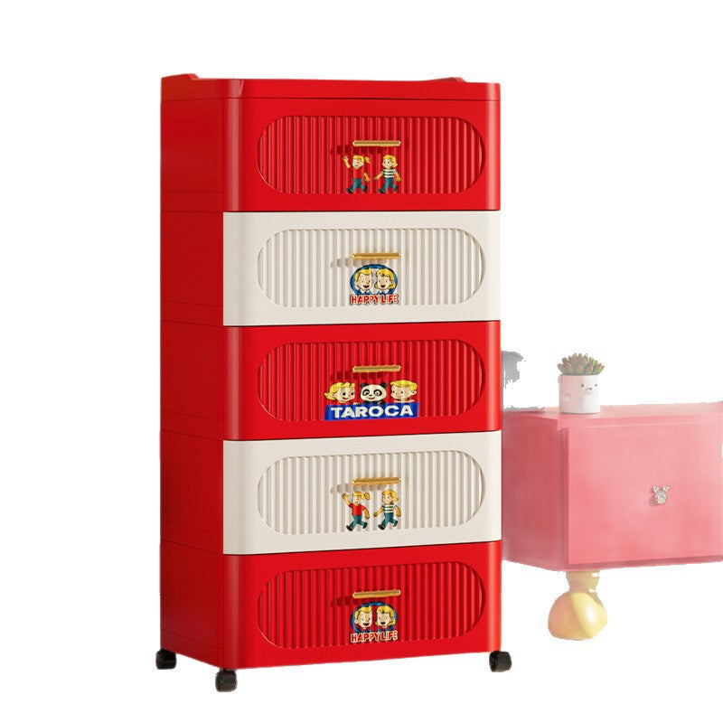 Contemporary Creative Rectangular PP Storage Cabinet 4/5/7-Drawer For Living Room