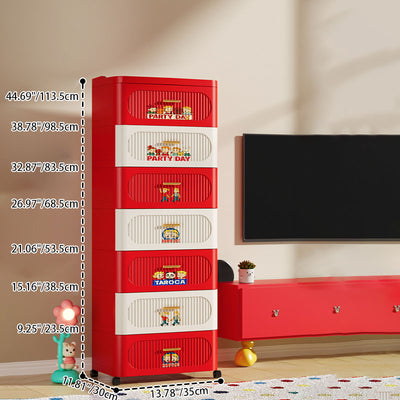 Contemporary Creative Rectangular PP Storage Cabinet 4/5/7-Drawer For Living Room