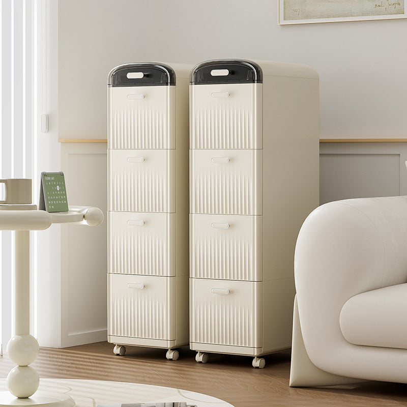 Modern Minimalist PP ABS Rectangular Storage Cabinet 3/4/5-Drawer For Living Room