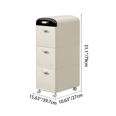 Modern Minimalist PP ABS Rectangular Storage Cabinet 3/4/5-Drawer For Living Room