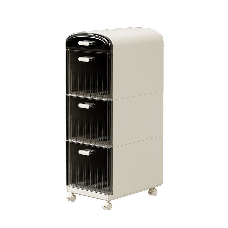 Modern Minimalist PP ABS Rectangular Storage Cabinet 3/4/5-Drawer For Living Room