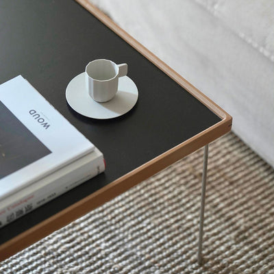 Contemporary Nordic Square Solid Wood Stainless Steel Coffee Table 1-Tier For Living Room