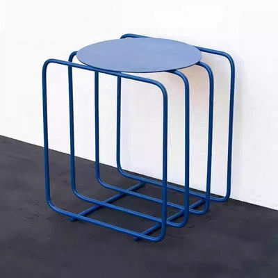 Contemporary Creative Iron Rectangular Side Table 2-Tier For Living Room