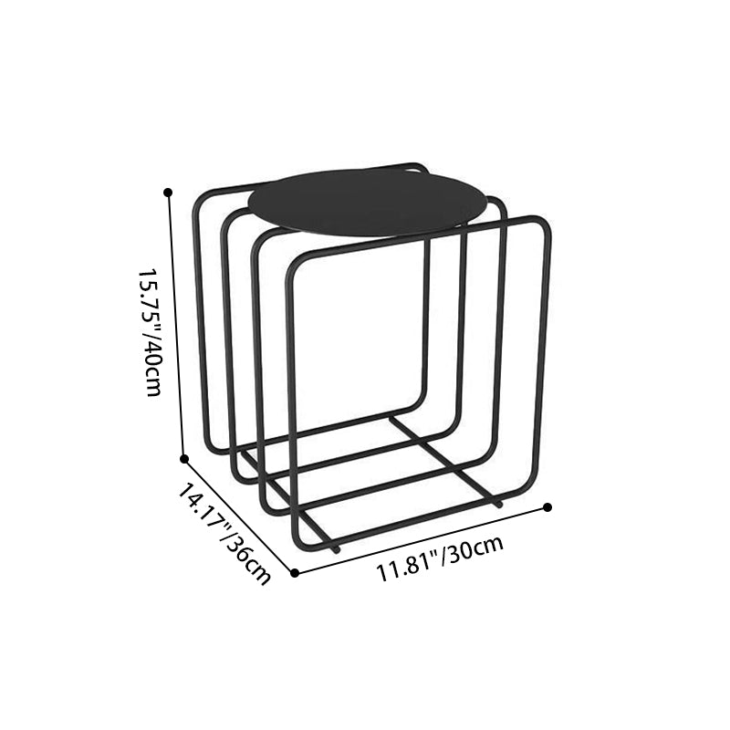 Table d’appoint rectangulaire en fer au design créatif contemporain, à 2 niveaux, pour salon 