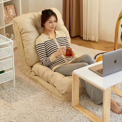 Modern Minimalist Bubble Fabric Iron Rectangular Accent Chair Backrest Armless For Living Room