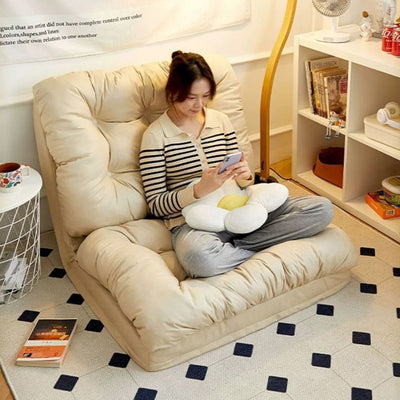 Modern Minimalist Bubble Fabric Iron Rectangular Accent Chair Backrest Armless For Living Room