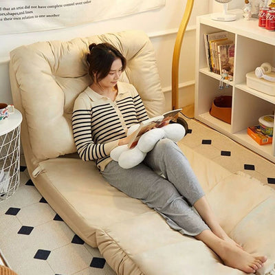 Modern Minimalist Bubble Fabric Iron Rectangular Accent Chair Backrest Armless For Living Room