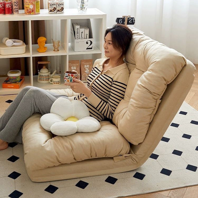 Modern Minimalist Bubble Fabric Iron Rectangular Accent Chair Backrest Armless For Living Room