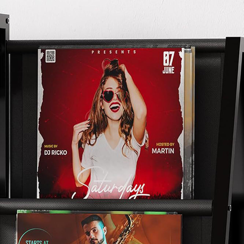 Modern Minimalist Solid Wood Iron Rectangular Storage Cabinet 3-Tier For Living Room