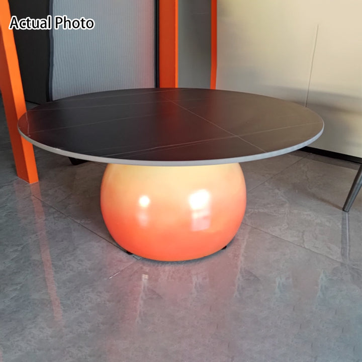 Zeitgenössischer nordischer Steintisch aus Eisen, zylindrisch, 1-stufig für das Wohnzimmer 