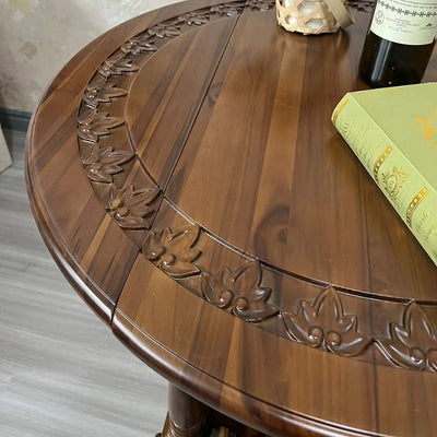 Modern Mid-Century Solid Wood Acrylic Rattan Round Rolling Cart Coffee Table 2-Tier For Living Room