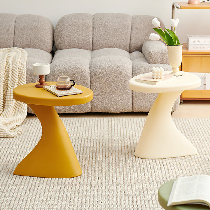 Table d'appoint cylindrique PE minimaliste moderne à 1 niveau pour salon 