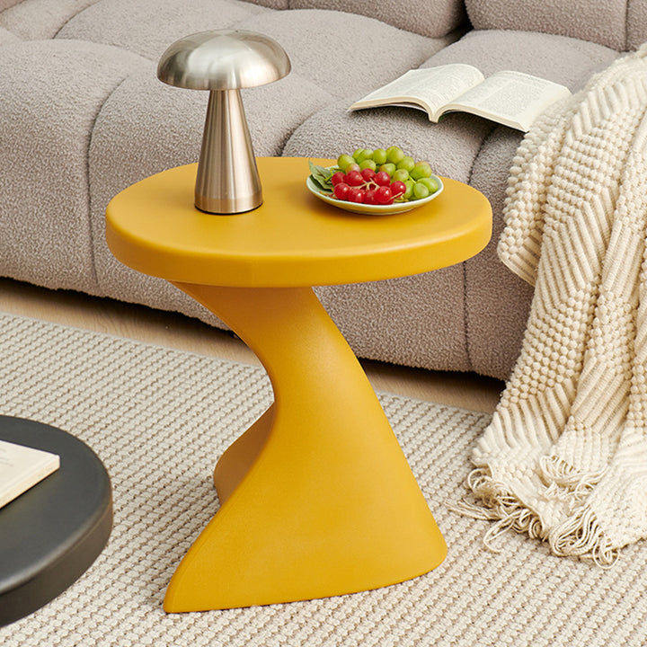 Table d'appoint cylindrique PE minimaliste moderne à 1 niveau pour salon 