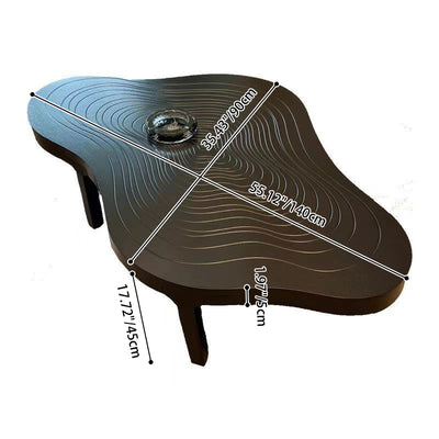 Modern Minimalist Solid Wood Irregular Wave Pattern Coffee Table 1-Tier for Living Room