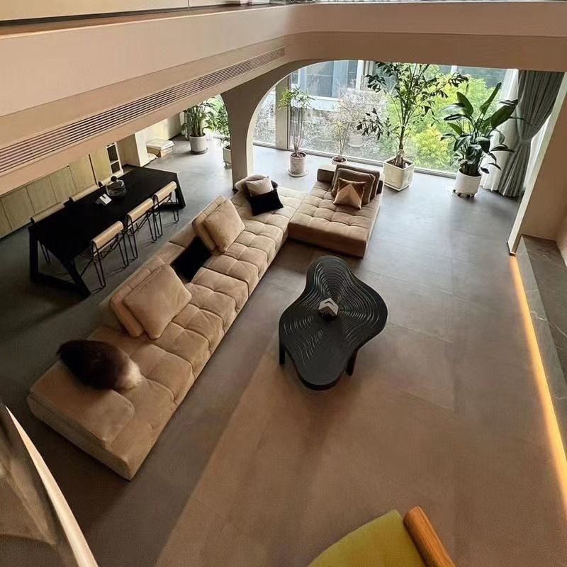 Modern Minimalist Solid Wood Irregular Wave Pattern Coffee Table 1-Tier for Living Room