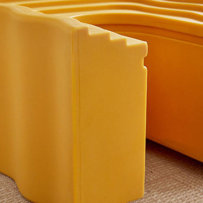 Contemporary Nordic PE Wavy Trapezoid Side Table 1-Tier For Living Room