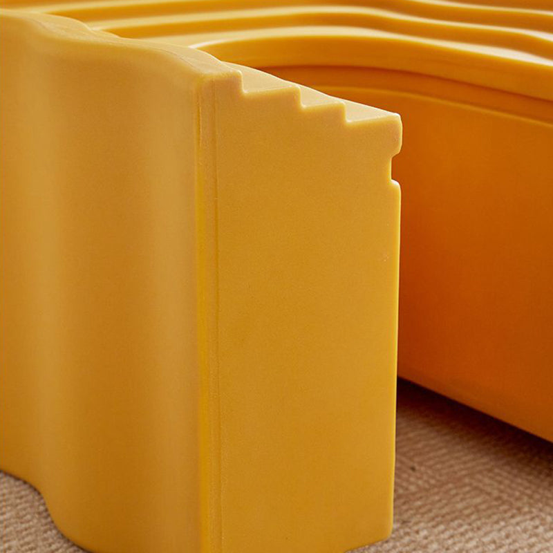 Contemporary Nordic PE Wavy Trapezoid Side Table 1-Tier For Living Room