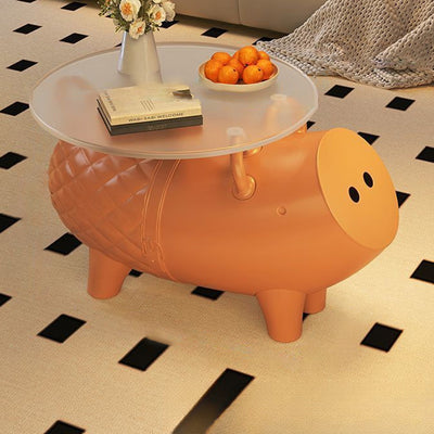 Contemporary Creative Plastic Pig-Shaped Side Table 1-Storage For Living Room