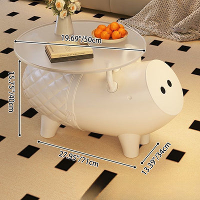 Contemporary Creative Plastic Pig-Shaped Side Table 1-Storage For Living Room