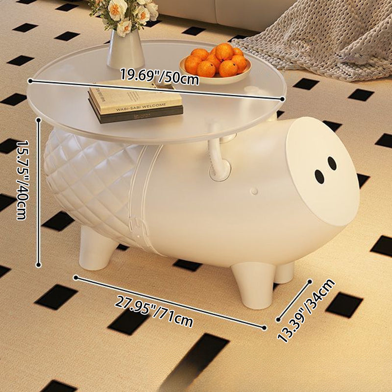 Contemporary Creative Plastic Pig-Shaped Side Table 1-Storage For Living Room