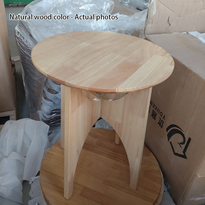 Contemporary Nordic Cylindrical Solid Wood Plywood Side Table 1-Tier For Living Room