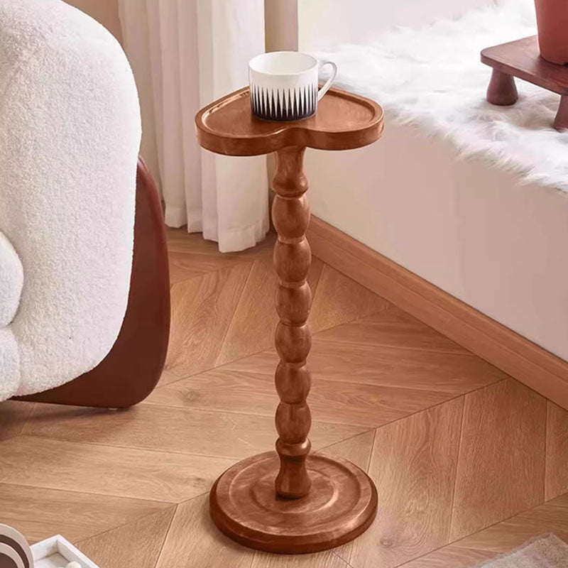 Modern Minimalist Cylindrical Solid Wood Side Table 1-Tier For Living Room