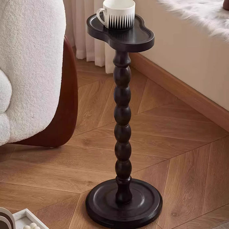 Modern Minimalist Cylindrical Solid Wood Side Table 1-Tier For Living Room