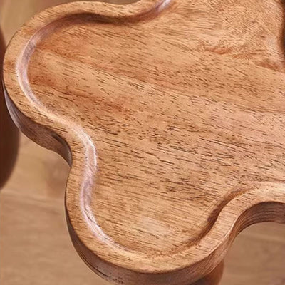 Modern Minimalist Cylindrical Solid Wood Side Table 1-Tier For Living Room