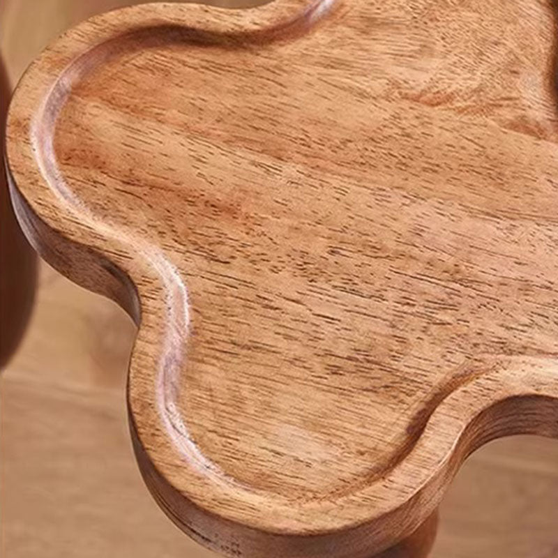 Modern Minimalist Cylindrical Solid Wood Side Table 1-Tier For Living Room