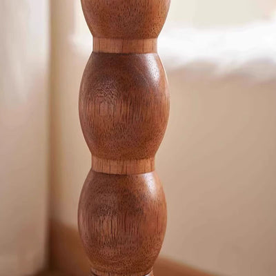 Modern Minimalist Cylindrical Solid Wood Side Table 1-Tier For Living Room