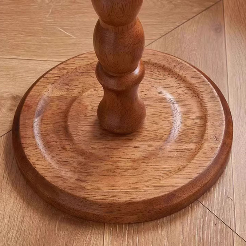 Modern Minimalist Cylindrical Solid Wood Side Table 1-Tier For Living Room