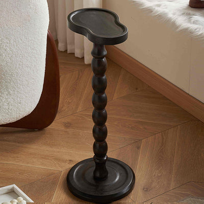 Modern Minimalist Cylindrical Solid Wood Side Table 1-Tier For Living Room