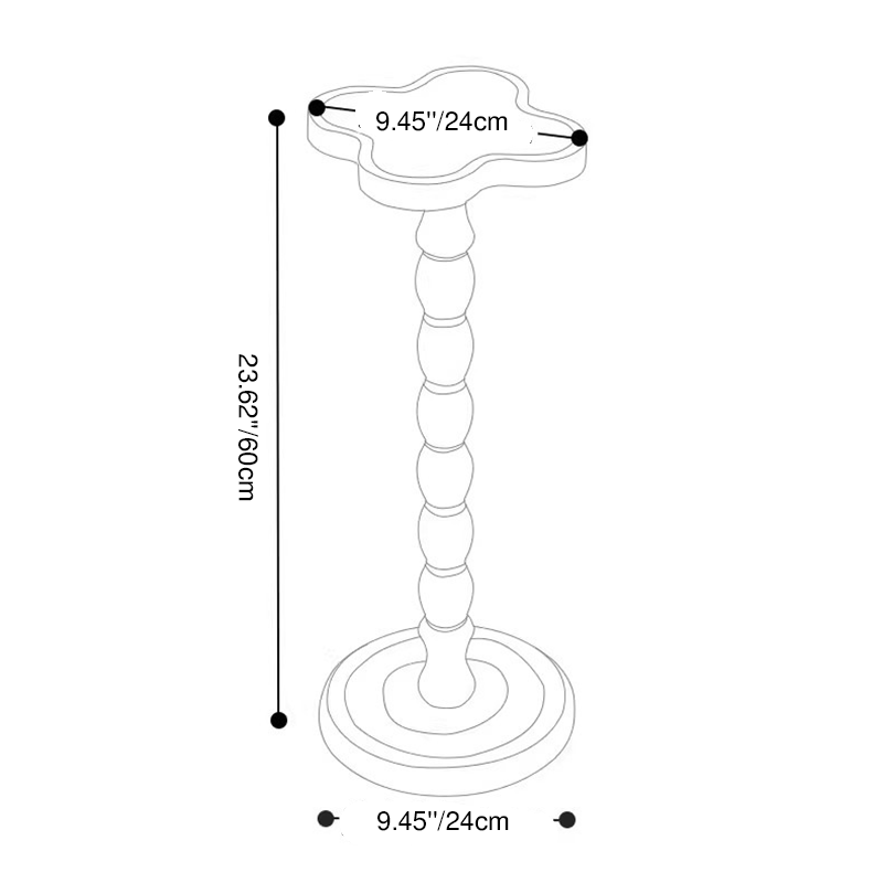 Modern Minimalist Cylindrical Solid Wood Side Table 1-Tier For Living Room
