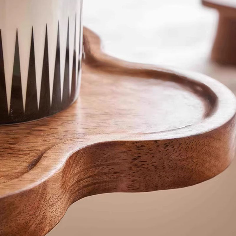 Modern Minimalist Cylindrical Solid Wood Side Table 1-Tier For Living Room