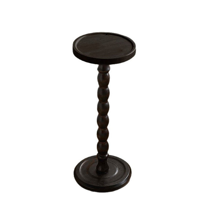 Modern Minimalist Cylindrical Solid Wood Side Table 1-Tier For Living Room