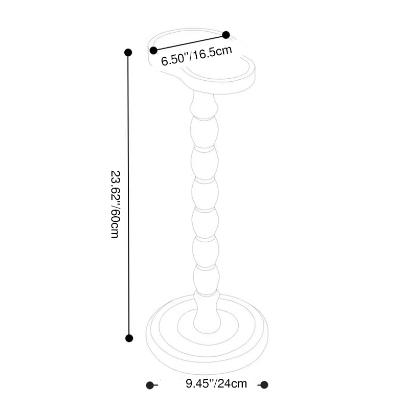 Modern Minimalist Cylindrical Solid Wood Side Table 1-Tier For Living Room