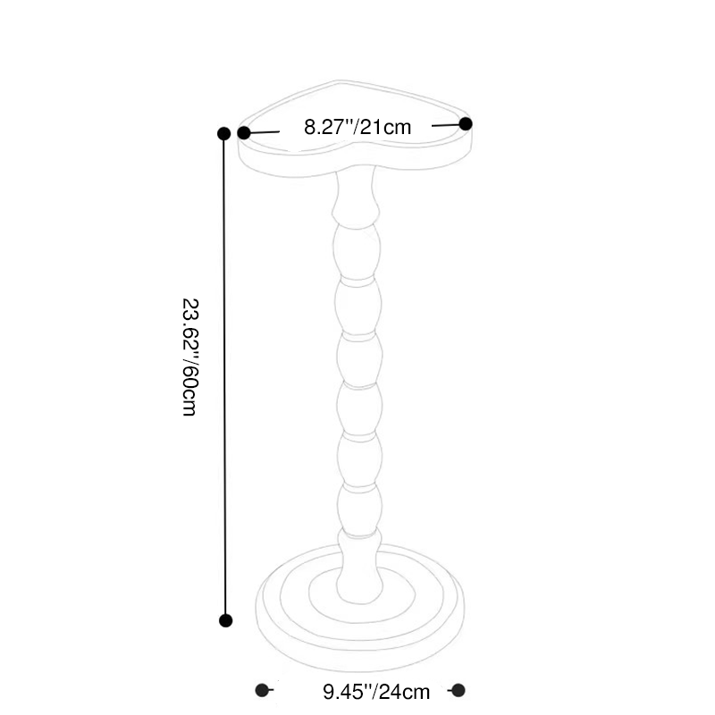 Modern Minimalist Cylindrical Solid Wood Side Table 1-Tier For Living Room