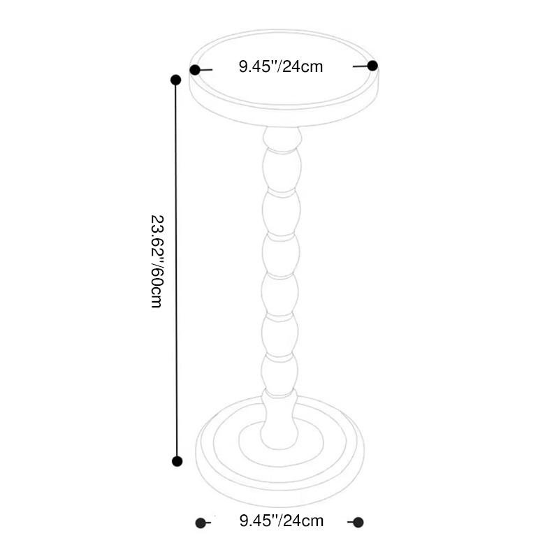 Modern Minimalist Cylindrical Solid Wood Side Table 1-Tier For Living Room