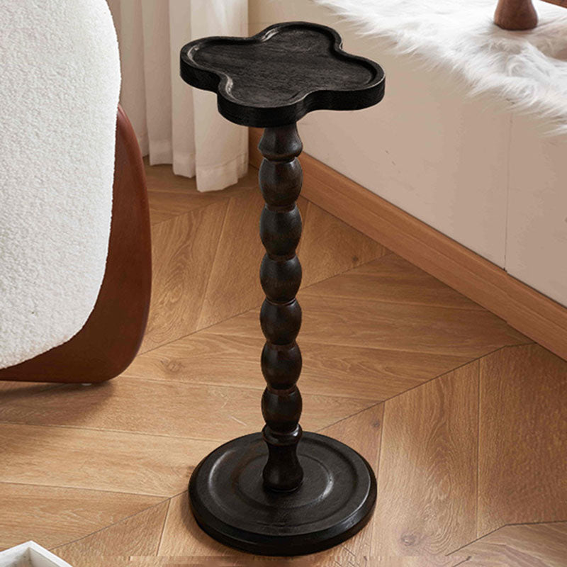 Modern Minimalist Cylindrical Solid Wood Side Table 1-Tier For Living Room